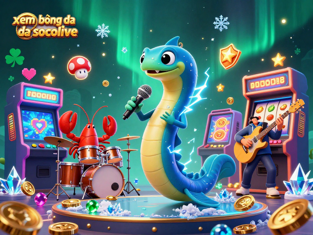 xem bóng đá socolive features a lively underwater casino scene with a DJ eel, drummer lobster, and guitarist seahorse