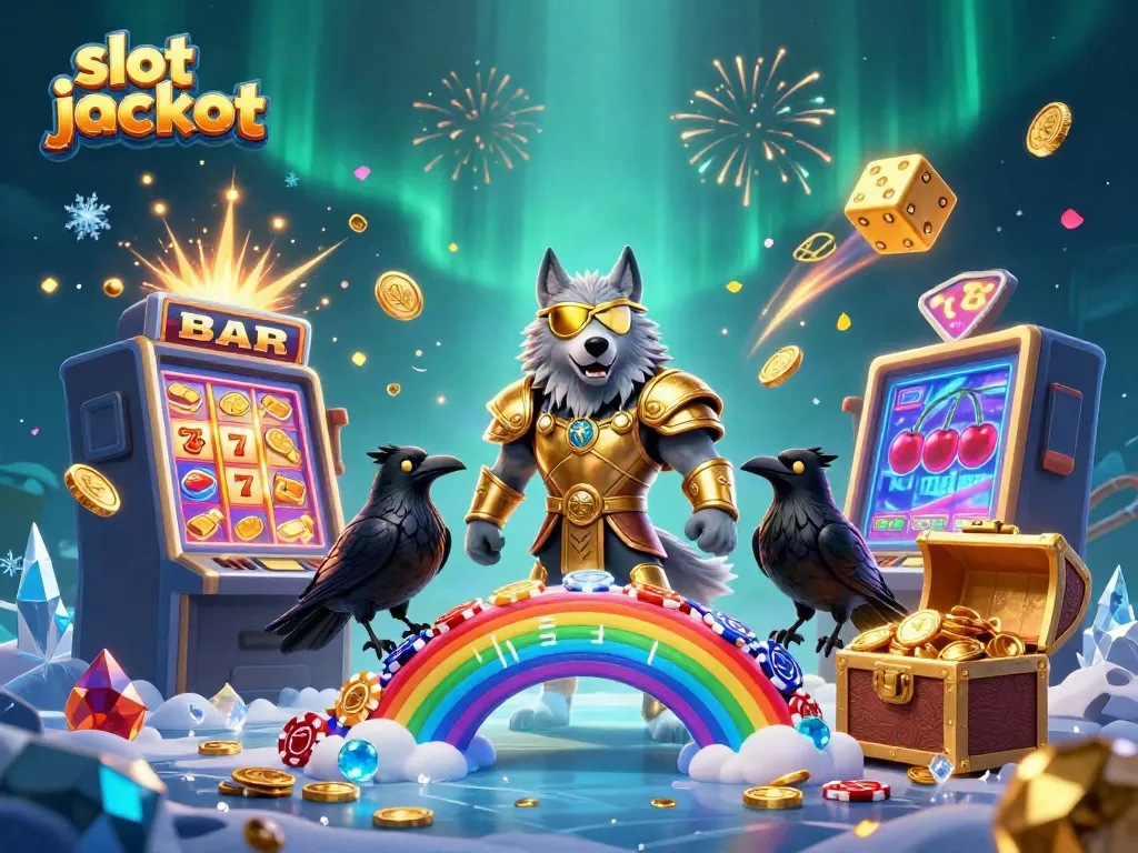 Experience the excitement of slot jackpot winnings with vibrant casino-themed 3D illustration.