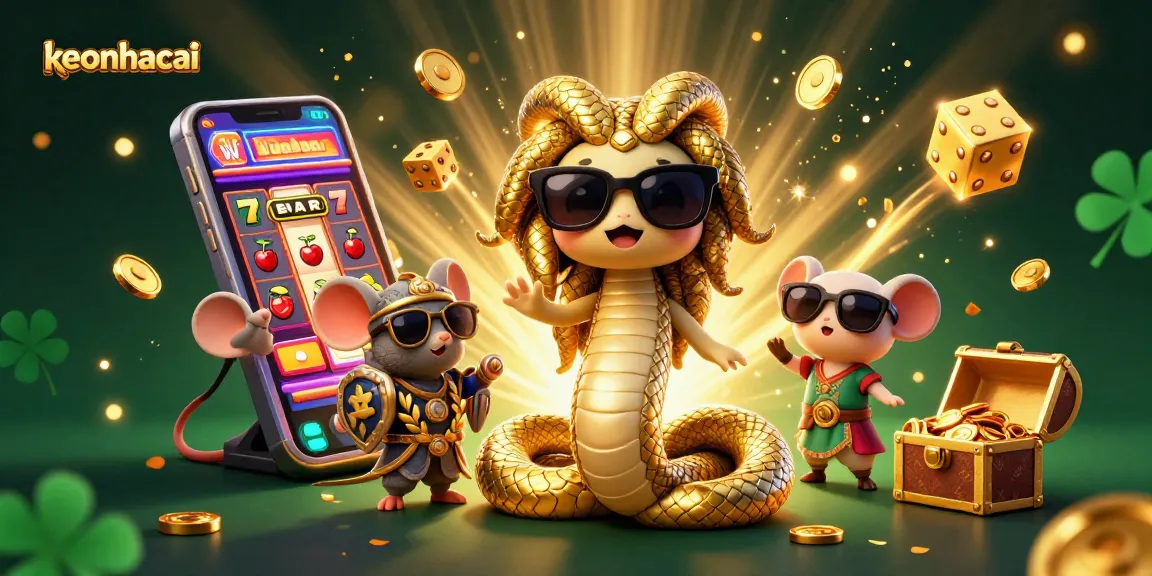 Engage with keonhacai for epic casino fun, featuring Medusa and a warrior mouse amidst a jackpot extravaganza!