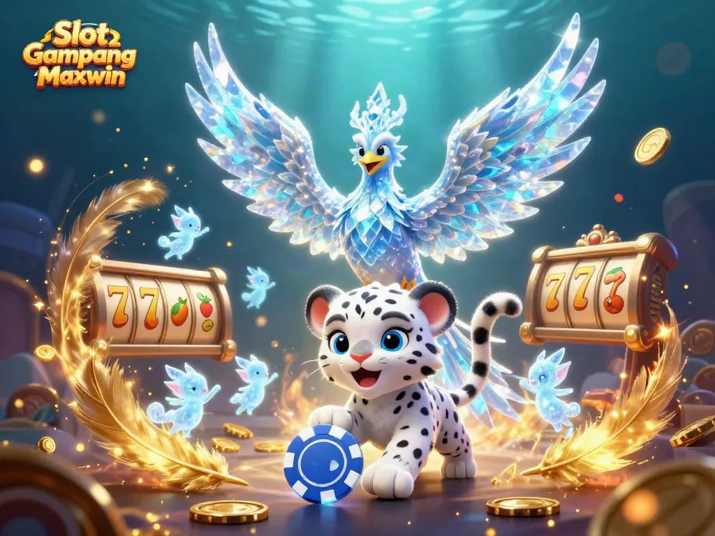 Experience Slot Gampang Maxwin in a vibrant scene with a phoenix and winning themes.