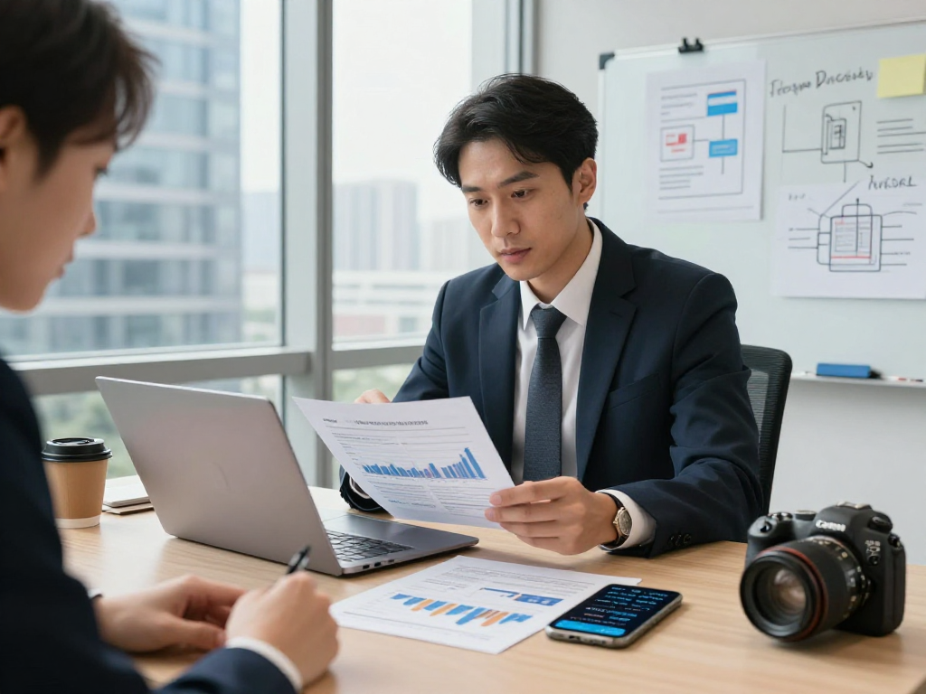 Professionell använder företagskredit för att diskutera finansiering i ett modernt kontor.