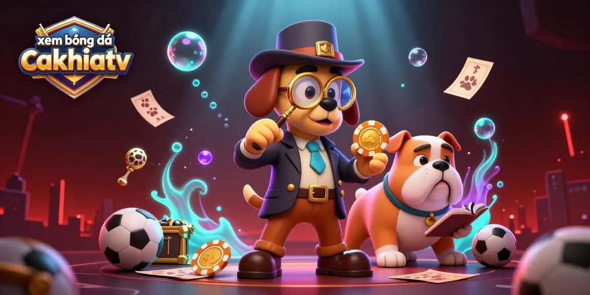 xem bóng đá cakhiatv sports betting scene with detective and bulldog searching for clues